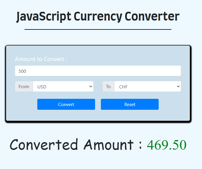JavaScript Currency Converter